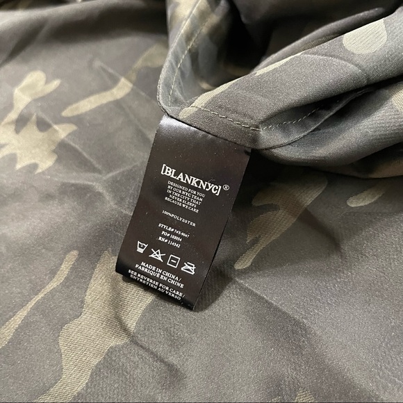 BLANK NYC camo lightweight hooded jacket green black XS Kimono drawstring - Picture 10 of 12